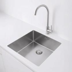Pure.Sink Exclusivo RVS мивка 40x40 см 10мм радиус за вграждане, плоско монтиране и горно монтиране PEX4040-02