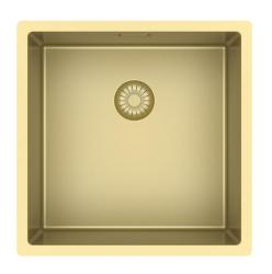 Pure.Sink Exclusivo Златен мивка 40x40 см 10мм радиус за вграждане, плоско вграждане и надстройка PEX4040-60
