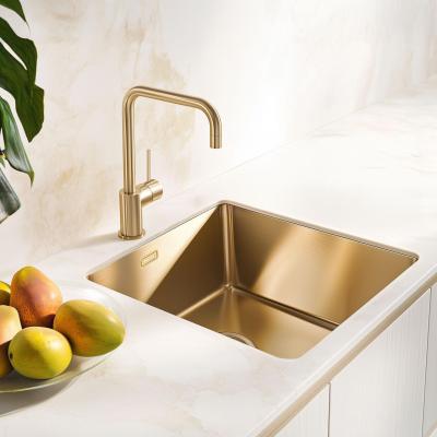 Pure.Sink Exclusivo Златен мивка 40x40 см 10мм радиус за вграждане, плоско вграждане и надстройка PEX4040-60