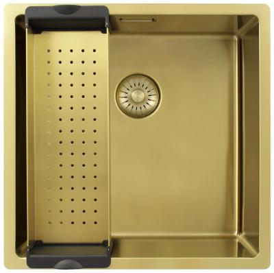 Pure.Sink Exclusivo Златен мивка 40x40 см 10мм радиус за вграждане, плоско вграждане и надстройка PEX4040-60