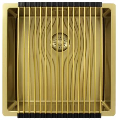 Pure.Sink Exclusivo Златен мивка 40x40 см 10мм радиус за вграждане, плоско вграждане и надстройка PEX4040-60