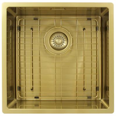 Pure.Sink Exclusivo Златен мивка 40x40 см 10мм радиус за вграждане, плоско вграждане и надстройка PEX4040-60