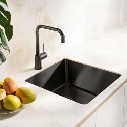 Pure.Sink Exclusivo Gun metal мивка 40x40 см 10mm радиус подградба, плоска градба и надстройка PEX4040-61