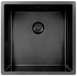 Pure.Sink Exclusivo Gun metal мивка 40x40 см 10mm радиус подградба, плоска градба и надстройка PEX4040-61