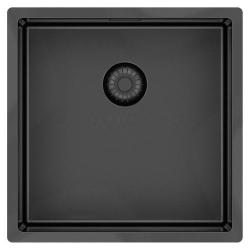 Pure.Sink Exclusivo Gun metal мивка 40x40 см 10mm радиус подградба, плоска градба и надстройка PEX4040-61