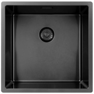 Pure.Sink Exclusivo Gun metal мивка 40x40 см 10mm радиус подградба, плоска градба и надстройка PEX4040-61