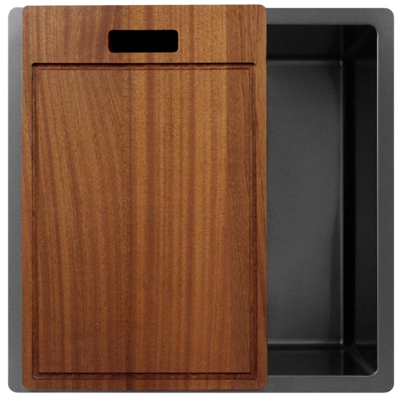 Pure.Sink Exclusivo Gun metal мивка 40x40 см 10mm радиус подградба, плоска градба и надстройка PEX4040-61