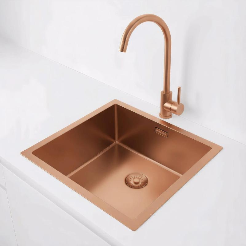 Pure.Sink Exclusivo Меден мивка 40x40 cm 10mm радиус подграда, плоскостроене и строителство PEX4040-62