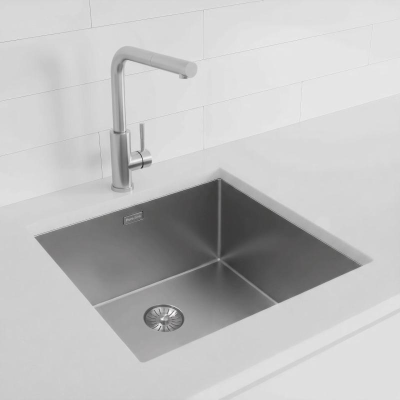 Pure.Sink Exclusivo RVS мивка 45x40 см 10мм радиус подградба, равнинна градба и надградба PEX4540-02