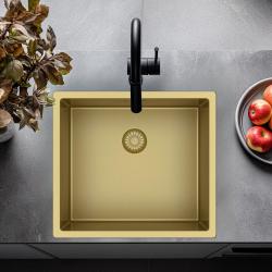 Pure.Sink Exclusivo Златен мивка 45x40 см 10мм радиус за вграждане, плоско вграждане и надстройка PEX4540-60