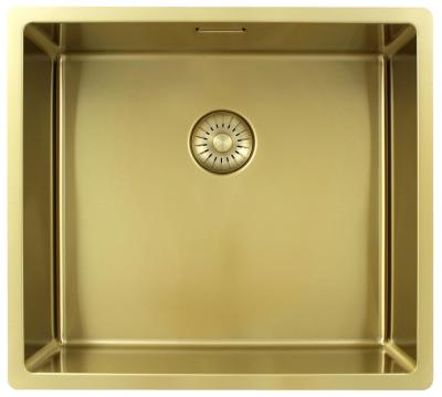 Pure.Sink Exclusivo Златен мивка 45x40 см 10мм радиус за вграждане, плоско вграждане и надстройка PEX4540-60