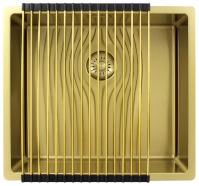 Pure.Sink Exclusivo Златен мивка 45x40 см 10мм радиус за вграждане, плоско вграждане и надстройка PEX4540-60