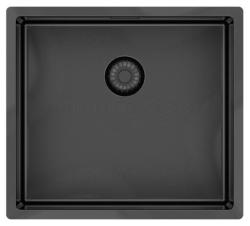 Pure.Sink Exclusivo Гън метал мивка 45x40 см 10mm радиус подградна, плоска градка и надградка PEX4540-61