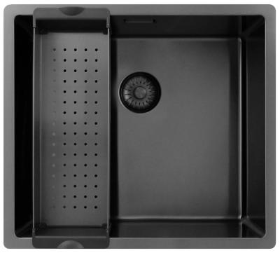 Pure.Sink Exclusivo Гън метал мивка 45x40 см 10mm радиус подградна, плоска градка и надградка PEX4540-61