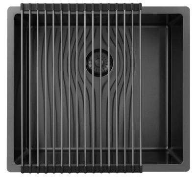 Pure.Sink Exclusivo Гън метал мивка 45x40 см 10mm радиус подградна, плоска градка и надградка PEX4540-61
