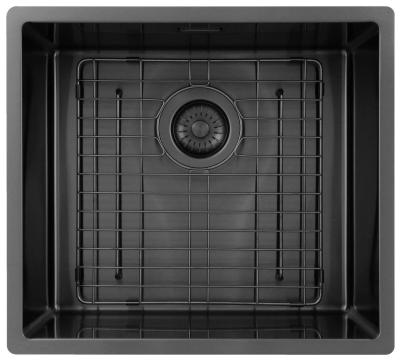 Pure.Sink Exclusivo Гън метал мивка 45x40 см 10mm радиус подградна, плоска градка и надградка PEX4540-61