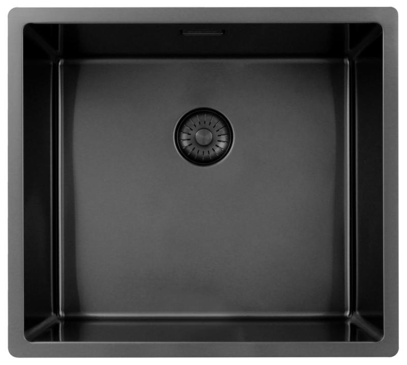 Pure.Sink Exclusivo Гън метал мивка 45x40 см 10mm радиус подградна, плоска градка и надградка PEX4540-61
