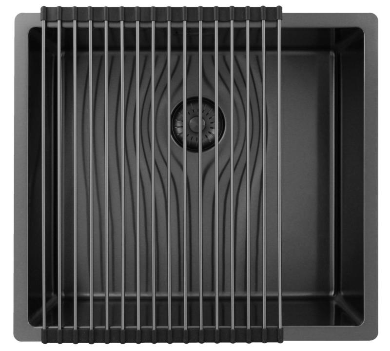 Pure.Sink Exclusivo Гън метал мивка 45x40 см 10mm радиус подградна, плоска градка и надградка PEX4540-61