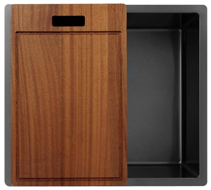 Pure.Sink Exclusivo Гън метал мивка 45x40 см 10mm радиус подградна, плоска градка и надградка PEX4540-61