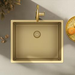 Pure.Sink Exclusivo Златен мивка 50x40 cm с радиус 10mm за вграждане, плоско вграждане и надстройка PEX5040-60