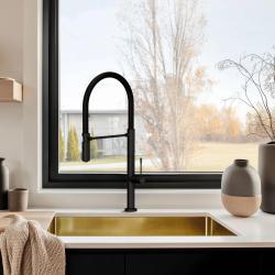 Pure.Sink Exclusivo Златен мивка 50x40 cm с радиус 10mm за вграждане, плоско вграждане и надстройка PEX5040-60