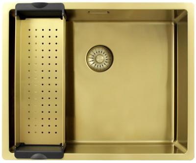 Pure.Sink Exclusivo Златен мивка 50x40 cm с радиус 10mm за вграждане, плоско вграждане и надстройка PEX5040-60