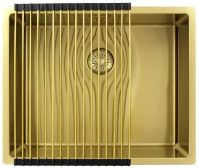 Pure.Sink Exclusivo Златен мивка 50x40 cm с радиус 10mm за вграждане, плоско вграждане и надстройка PEX5040-60