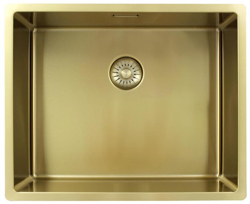 Pure.Sink Exclusivo Златен мивка 50x40 cm с радиус 10mm за вграждане, плоско вграждане и надстройка PEX5040-60