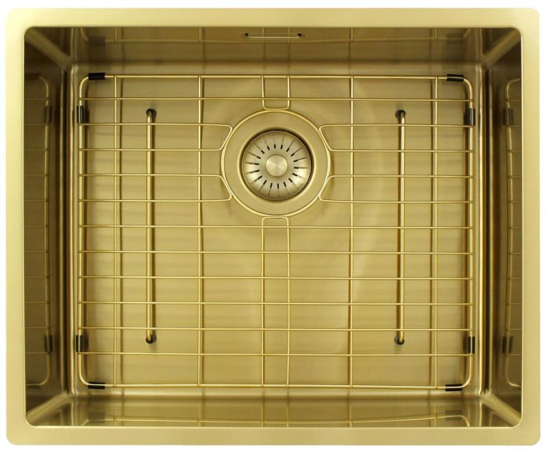 Pure.Sink Exclusivo Златен мивка 50x40 cm с радиус 10mm за вграждане, плоско вграждане и надстройка PEX5040-60