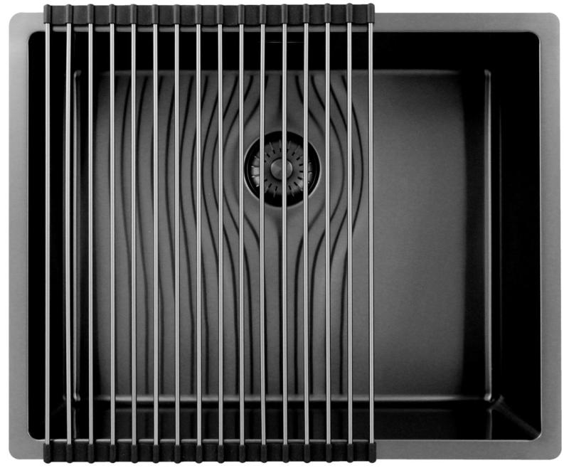 Pure.Sink Exclusivo Гън метал мивка 50x40 cm 10mm радиус подграда, равнинна градба и надградба PEX5040-61