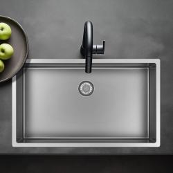 Pure.Sink Exclusivo голям неръждаемо стоманен мивка 70x40 см 10мм радиус подграден, плосък монтаж и надграден PEX7040-02