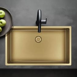 Pure.Sink Exclusivo голям златен мивка 70x40 см радиус 10mm под монтаж, равнинен монтаж и надстройка PEX7040-60