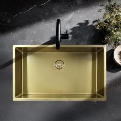 Pure.Sink Exclusivo голям златен мивка 70x40 см радиус 10mm под монтаж, равнинен монтаж и надстройка PEX7040-60