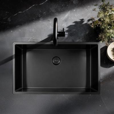 Pure.Sink Exclusivo голям Gun metal мивка 70x40 см 10mm радиус подграда, плоско вграждане и надстройка PEX7040-61
