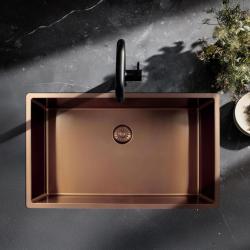 Pure.Sink Exclusivo голяма медна мивка 70x40 см 10мм радиус подграда, вградена и надградба PEX7040-62