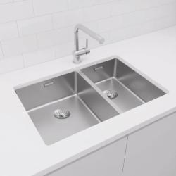 Pure.Sink Exclusivo RVS 1,5 половин чаша за миене 34+18 см 10мм радиус PEX341840-02