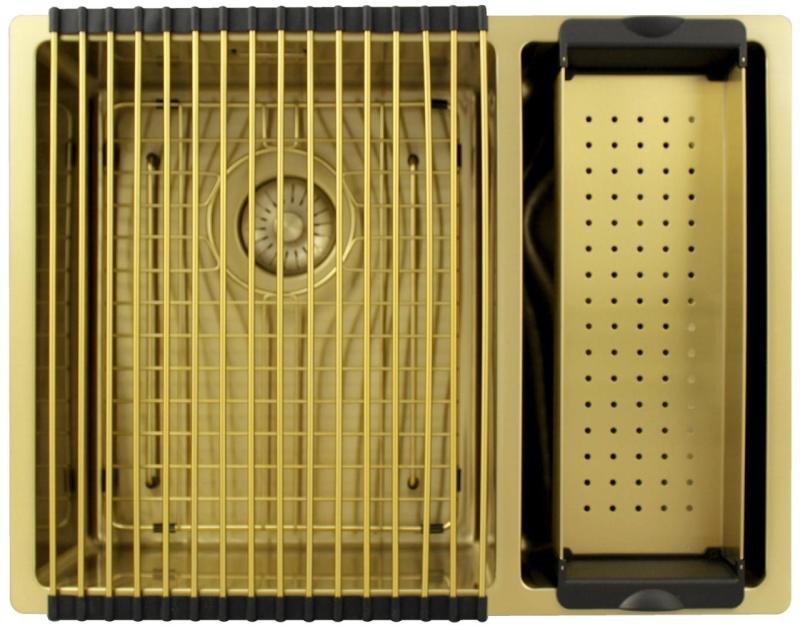 Pure.Sink Exclusivo Златен 1,5 половин чешма 34+18 см радиус 10mm PEX341840-60