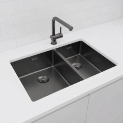 Pure.Sink Exclusivo Gun Metal 1,5 половин чаша за мивка 34+18 см радиус 10мм PEX341840-61