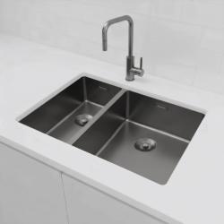 Pure.Sink Exclusivo Gun Metal 1,5 полуторен съдомиялник 18+34 см 10mm радиус PEX183440-61