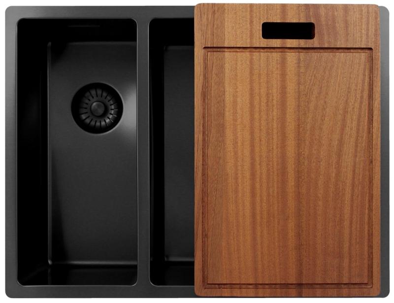 Pure.Sink Exclusivo Gun Metal 1,5 полуторен съдомиялник 18+34 см 10mm радиус PEX183440-61