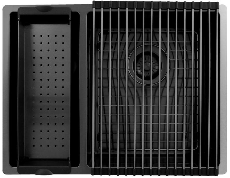 Pure.Sink Exclusivo Gun Metal 1,5 полуторен съдомиялник 18+34 см 10mm радиус PEX183440-61