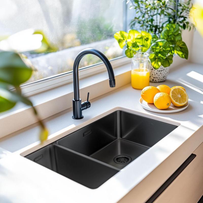 Pure.Sink Exclusivo Gun Metal 1,5 полуторен съдомиялник 18+34 см 10mm радиус PEX183440-61