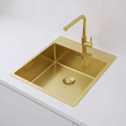 Pure.Sink Exclusivo Златен мивка 44x52 см Tapwing с отвор за смесител 10mm радиус PEX4040T-60