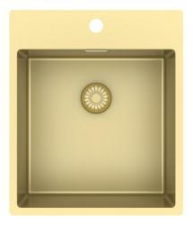Pure.Sink Exclusivo Златен мивка 44x52 см Tapwing с отвор за смесител 10mm радиус PEX4040T-60