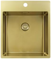 Pure.Sink Exclusivo Златен мивка 44x52 см Tapwing с отвор за смесител 10mm радиус PEX4040T-60