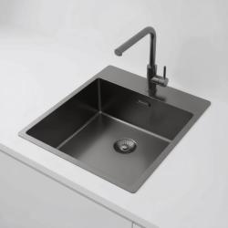 Pure.Sink Exclusivo Gun Metal мивка 44x52 см Tapwing с отвор за смесител 10mm радиус PEX4040T-61