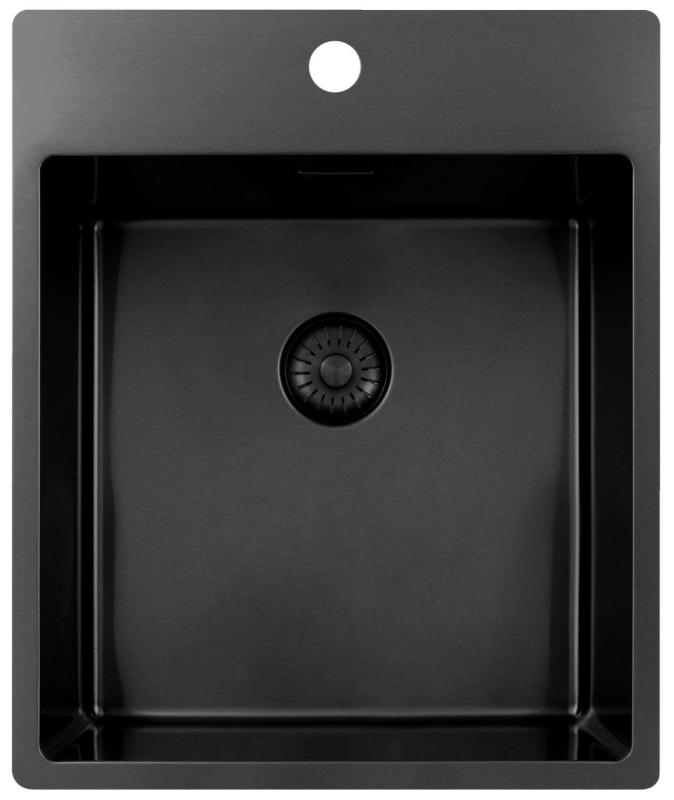 Pure.Sink Exclusivo Gun Metal мивка 44x52 см Tapwing с отвор за смесител 10mm радиус PEX4040T-61