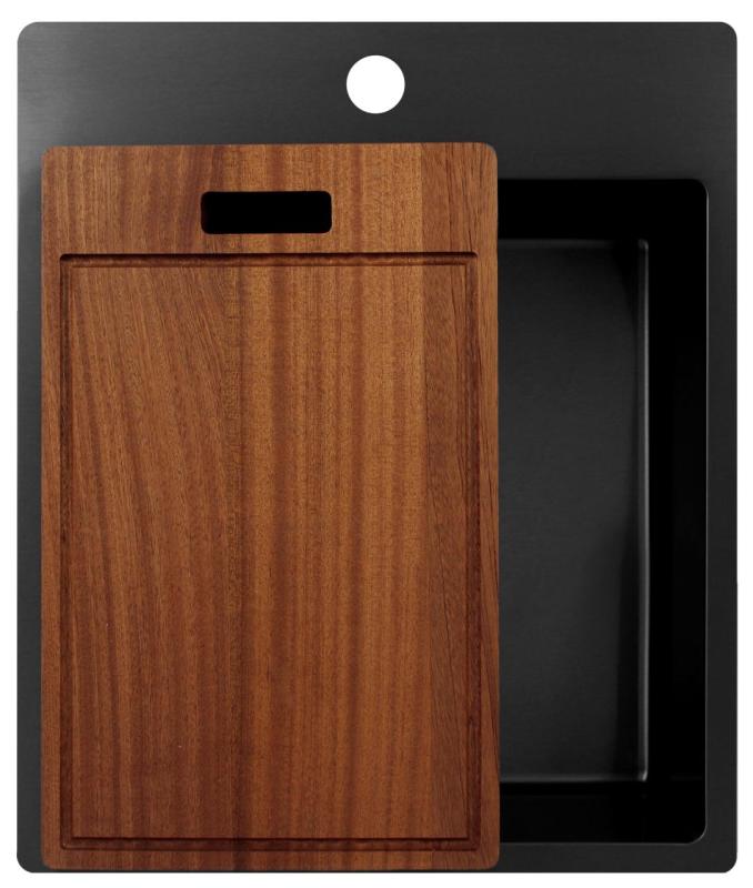 Pure.Sink Exclusivo Gun Metal мивка 44x52 см Tapwing с отвор за смесител 10mm радиус PEX4040T-61