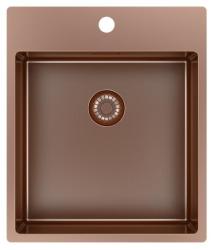 Pure.Sink Exclusivo Медено мивко 44x52 см Tapwing с отвор за смесител 10mm радиус PEX4040T-62