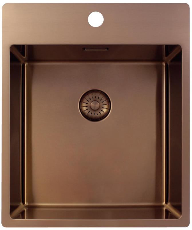 Pure.Sink Exclusivo Медено мивко 44x52 см Tapwing с отвор за смесител 10mm радиус PEX4040T-62